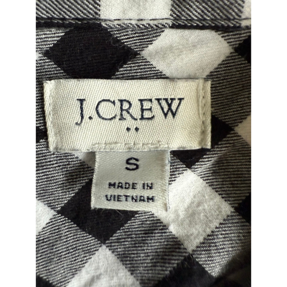 J.Crew Gingham Popover Shirt – Black & White Check, 100% Cotton, Size S - Picture 6 of 8